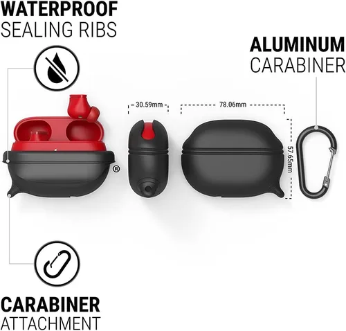 Miniatura 8 de Catalyst Funda protectora impermeable para Beats Studio Buds/Studio Buds+, funda Beats Studio Buds Plus, con mosquetón de alta calidad, diseño Negro