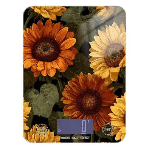 Miniatura 18 de Autumn Poppy Flowers01 Báscula de alimentos para cocina, báscula digital de alimentos, onzas y gramos, para hornear, cocinar, paneles de vidrio