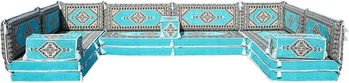 Miniatura 27 de arabicsofa Cojines de piso árabe en forma de U – Sofá tradicional Majlis con sofá otomano