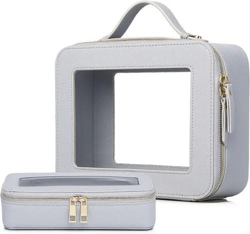 Miniatura 65 de Pinkmik Pequeña bolsa de maquillaje transparente, mini estuche para cosméticos, bolsa de aseo impermeable con cremallera, organizador de bolsos