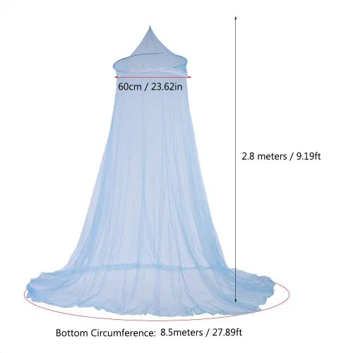 Miniatura 2 de Toldo de cama de mosquitero para niñas, cortinas de cama tamaño Queen desde el techo, decoración de cama para cuna, camas de niños y adultos, Azul