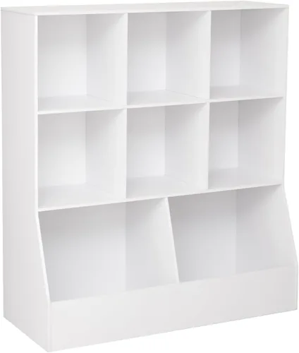 Miniatura 19 de DINZI LVJ Organizador de almacenamiento para juguetes, estantería para niños, gabinete de almacenamiento de juguetes de madera, estantería