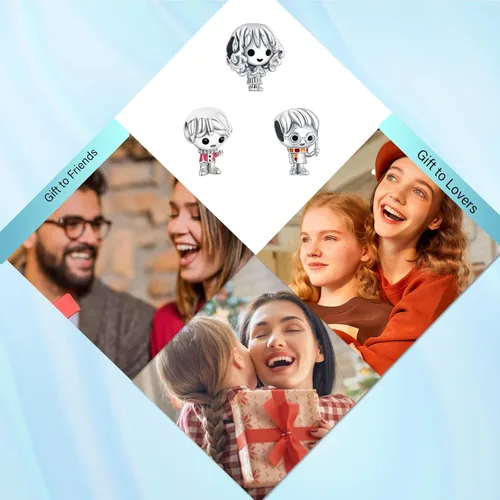 Miniatura 6 de Dijes colgantes de plata de ley 925 para cámara, mapa de corazón, brújula, triple equipaje, para pulseras, collares, elfo, cachorro, rayo, planeta