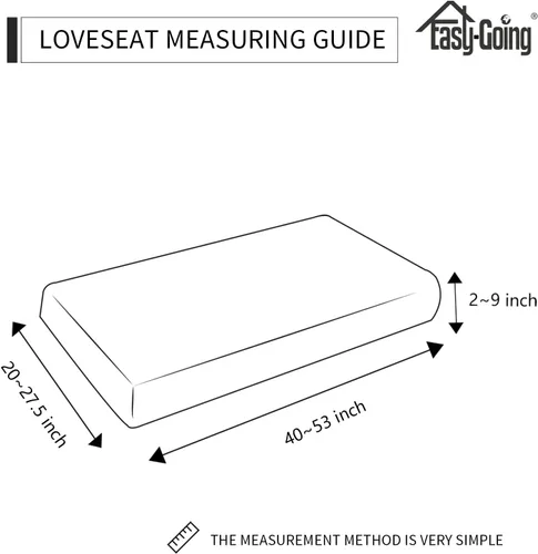 Miniatura 5 de Easy-Going Fundas elásticas para asiento de sofá biplaza 100% impermeables, funda protectora para cojín de sofá, funda elástica para muebles