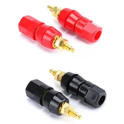 Miniatura 7 de 0.157 in Banana Binding Post Socket Panel Mount Rojo Negro, Paquete de 4