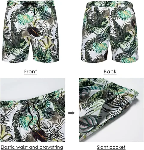 Miniatura 5 de AOTORR Conjunto hawaiano de 2 piezas para hombre, trajes de chándal florales, camisas casuales de manga corta y pantalones cortos, trajes