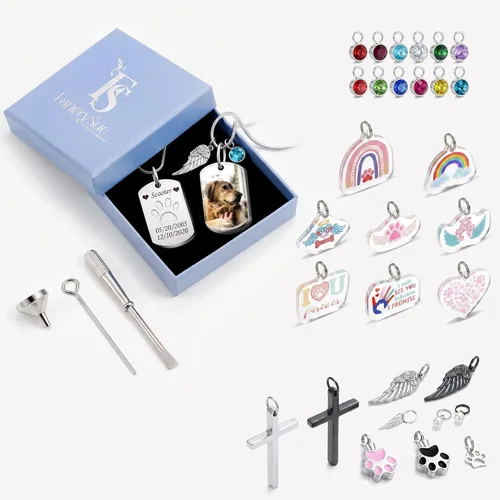Miniatura 6 de Fanery Sue Collar personalizado para cenizas de mascotas para perros y gatos, foto y texto personalizados, regalo de condolencia, regalo de cremación