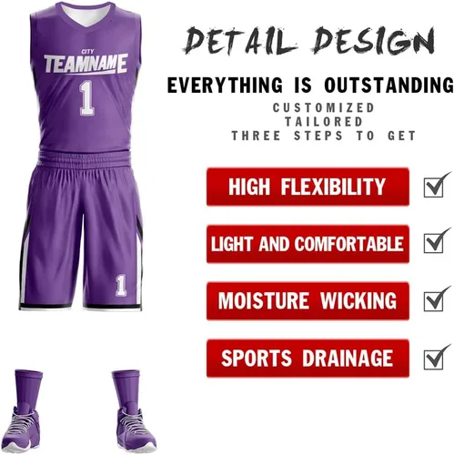 Miniatura 3 de Personalizado Hombres Juventud Reversible Jersey de baloncesto Uniforme Impreso Nombre Personalizado Número Ropa Deportiva Tamaño Grande