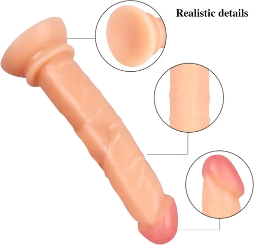 Miniatura 4 de Consolador realista de tamaño pequeño de 6 pulgadas con ventosa fuerte, consolador monstruo suave flexible realista para mujeres, juguete sexual