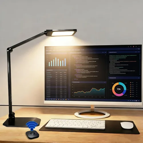 NS Lámpara de escritorio LED profesional con control remoto, luz regulable CRI95+ para cuidado de los ojos, temperatura de color ajustable de 3000K