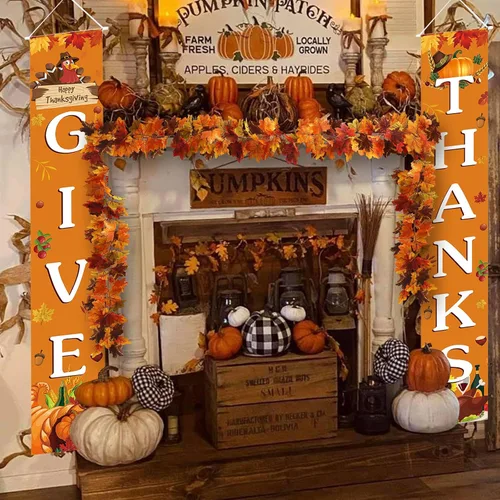 Miniatura 6 de Paquete de 5 guirnaldas de hojas de arce de otoño, 30 pies, guirnalda artificial de otoño de hojas de arce de Acción de Gracias, decoración de mesa