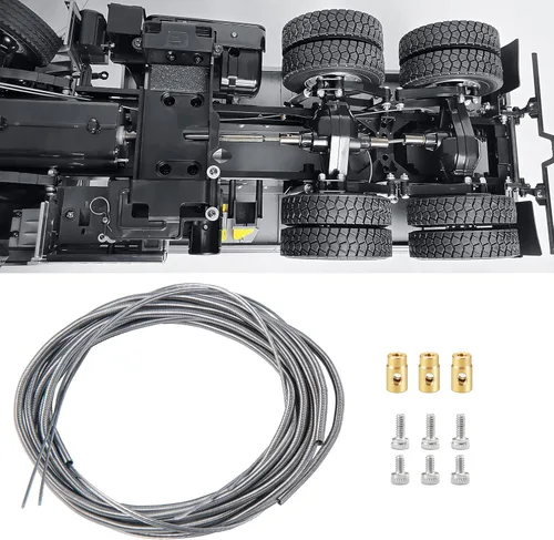 RC-Hub Cables de bloqueo diferencial de metal Línea y columna de plomo de latón para 1/14 Tamiya Remolque Tractor Truck RC