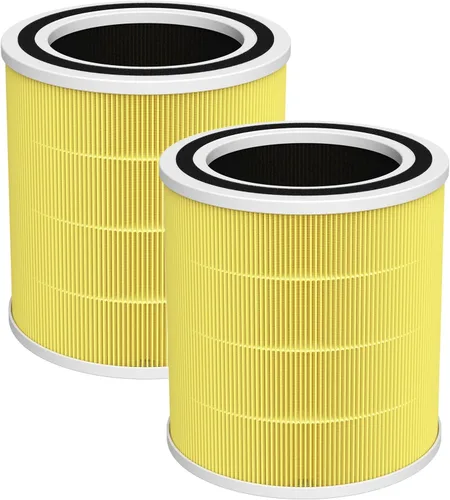 Miniatura 9 de Paquete de 2 filtros de repuesto para purificadores de aire AC400 Purivortex AC400, tecnología HEPA 3 en 1 de alta eficiencia, color blanco