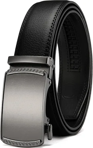 Miniatura 11 de CHAOREN Cinturón para hombre de cuero con trinquete - Ajuste personalizable, estilo sin esfuerzo (35 mm)