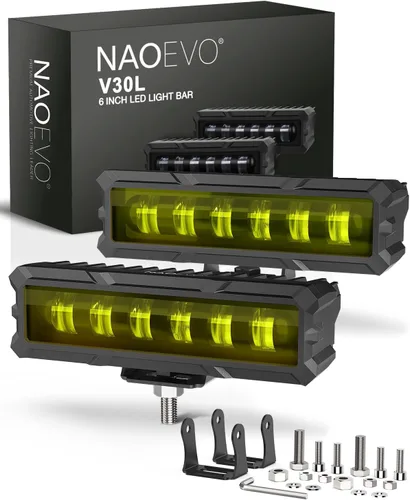 Miniatura 10 de NAOEVO Barra de luz LED de 6 pulgadas, 50 W 2300 lm focos de lente, luces LED antiniebla – Luces LED todoterreno para camiones/coches/barco/ATV/UTV