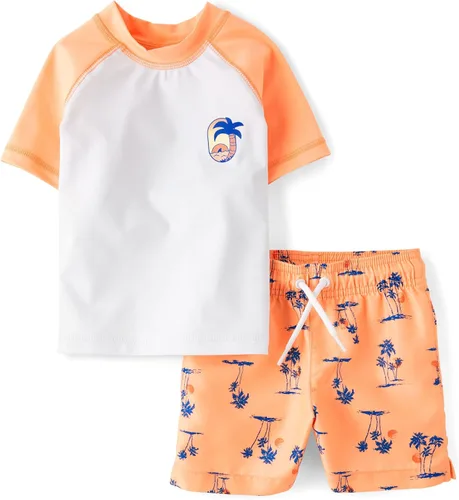 Miniatura 15 de The Children's Place Traje de baño de manga corta para niños y niños pequeños, juego de 2 piezas
