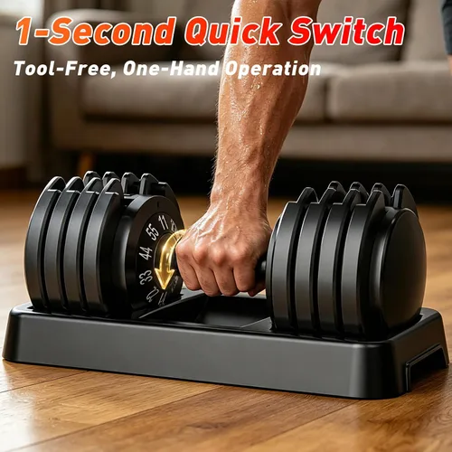 Miniatura 3 de 25/55lb Pair Adjustable Dumbbell Set, Adjustable Dumbbells Set of 2, 5 in 1/10 in 1 Free Weights Dumbbells Set with Anti-Slip Texture Handle