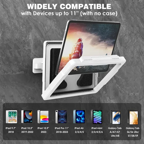 Miniatura 2 de MoKo Soporte para tablet de ducha, soporte elástico impermeable para iPad para todos los dispositivos de hasta 11 pulgadas, soporte de pared