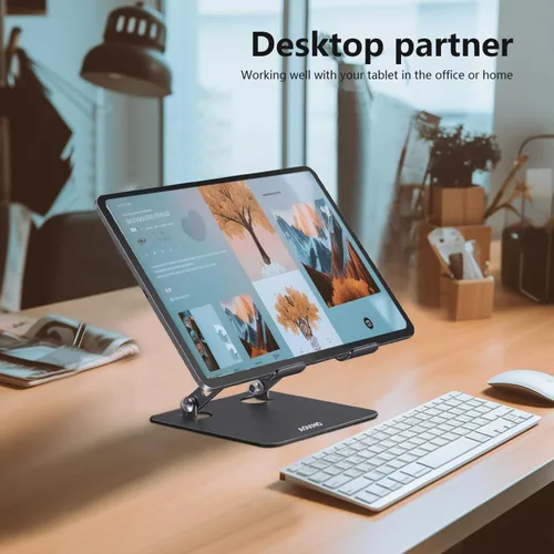 Miniatura 2 de Aoviho - Soporte para tableta portátil para escritorio, soporte de escritorio ajustable para tableta, soporte de aluminio plegable para iPad Pro