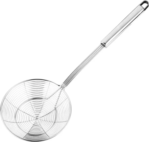 Hiware Colador de araña de acero inoxidable sólido para cocinar y freír, utensilios de cocina, colador de alambre, cuchara para pasta, 5.4 pulgadas