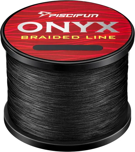 Piscifun Línea de Pesca Trenzada Onyx, Superlínea Trenzada Resistente a la Abrasión, Cero Estiramiento Súper Fuerte, Baja Memoria, Líneas de Pesca