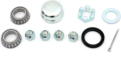 Miniatura 7 de Conjunto de cubo de 4 pernos de 4 pulgadas, incluye (1) eje cuadrado recto de 1-1/16 pulgadas y rodamientos, kit de cubo de remolque, juego de 1