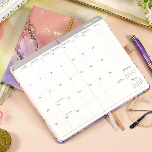 Miniatura 6 de Agenda de bolsillo 2026-2028, agenda mensual de 3 años 2026-2028, enero de 2026 a diciembre de 2028 (36 meses), 4 x 6.2 pulgadas, calendario mensual