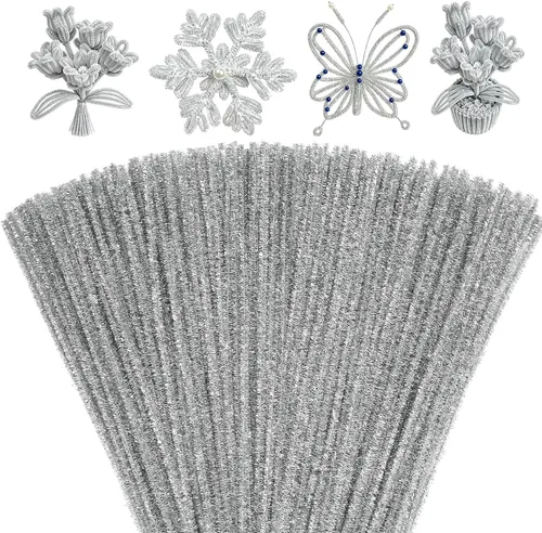 Miniatura 18 de Mnuizu - 200 limpiadores de tuberías, tallos de chenilla para manualidades, varillas esponjosas para manualidades navideñas y suministros de Rosa