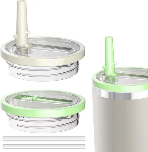 Miniatura 13 de 1 paquete de tapa con pajita abatible de 40 onzas, reemplazo para taza Stanley Quencher, tapa de taza a prueba de fugas y resistente a derrames