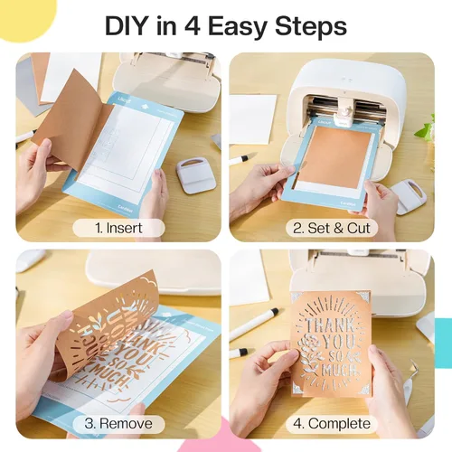 Miniatura 2 de Likcut Tapete de tarjeta de inserción de 4.5 x 6.25 pulgadas para cortador de vinilo S501, paquete de 3 alfombrillas de corte, crea tarjetas