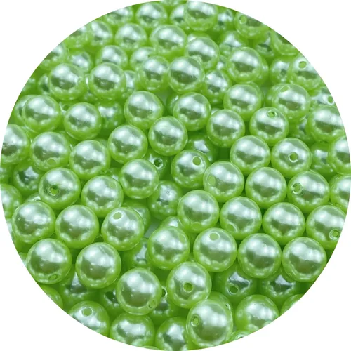 Miniatura 49 de 100 cuentas de perlas para manualidades, perlas de resina de 0.47 pulgadas para hacer joyas, cuentas redondas a granel con agujero para collares