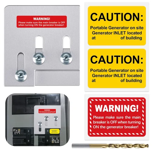 LATING Generador de enclavamiento para Square D QO o Homeline paneles de 150 o 200 amperios con 1 3/8 pulgadas de espaciamiento, plata
