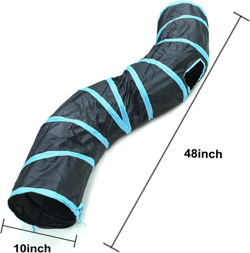 Miniatura 5 de Bemodst Túneles plegables para gatos, laberinto interactivo de 2/3/4/5 vías para gatitos, conejos, hurones Tipo S de 2 vías