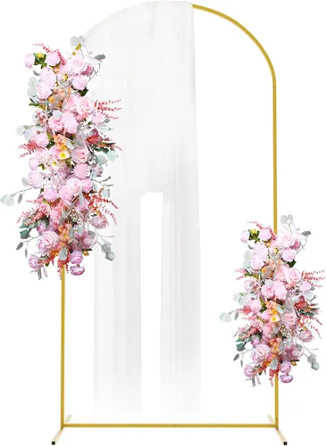 Miniatura 10 de Putros Soporte de Arco de Metal de 6 Pies Dorado para Globos de Boda Soporte de Telón de Fondo Arqueado Marco de Arco Cuadrado para Fiesta