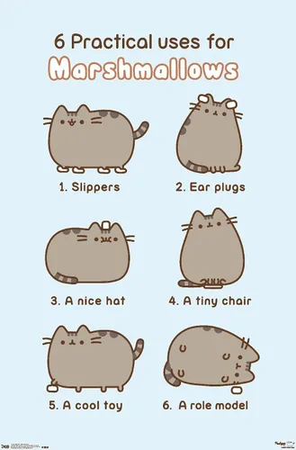 Miniatura 12 de Trends International Pusheen - Póster de pared de malvavisco, 14.725 x 22.375 pulgadas, versión enmarcada de madera de granero