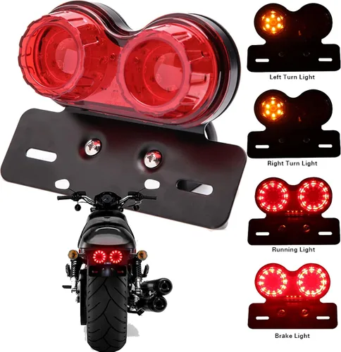 DREAMIZER Luz trasera de freno LED roja para motocicleta con señal de giro, placa de matrícula compatible con Sportster 883 Street bike Dirt bike
