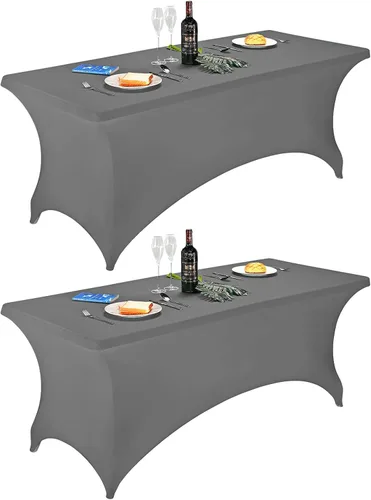 Miniatura 75 de FORLIFE - Funda de mesa de elastano, mantel ajustado de 4 pies para mesas rectangulares, funda elástica para patio, universal para bodas, banquetes