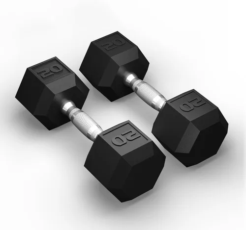 Miniatura 7 de GRETERST Juego de mancuernas hexagonales con revestimiento de goma, pesas de mano para ejercicio y fitness para gimnasio en casa, entrenamiento