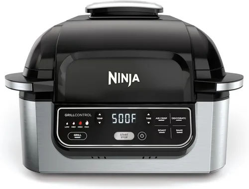 Ninja | Parrilla interior | Foodi | 5 en 1 (parrilla, freír al aire, asar, hornear y deshidratar | Se adapta a un asado de hasta 3 libras | Sistema