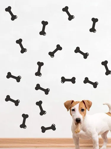 Miniatura 4 de Juego de 40 calcomanías de pared de huesos para decoración del espacio de perrito, calcomanías de pared de hueso de perro, casa de cachorro, hogar