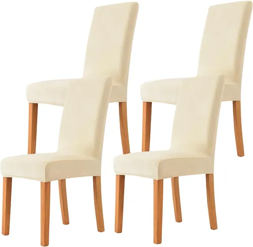 Miniatura 59 de Velvet Chair Covers Beige Gray, Stretch Dining Room Chair Covers 2 Pack, Super Fit Dining Chairs Slipcovers Spandex Washable Kitchen Parson Chair