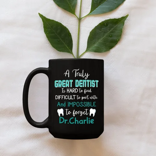 Miniatura 3 de Taza de café con texto en inglés "A Truly Great Dentist Is Hard To Find Difficult", taza de café negra de 11 onzas y 15 onzas, regalo personalizado