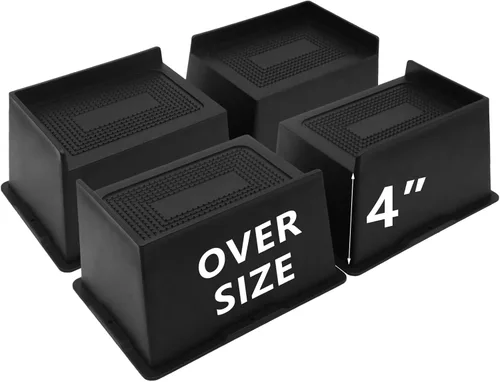 Elevadores de cama de 4 pulgadas, resistentes, elevadores de muebles de gran tamaño, paquete de 4 elevadores de cama extra anchos para mesa, sofá,
