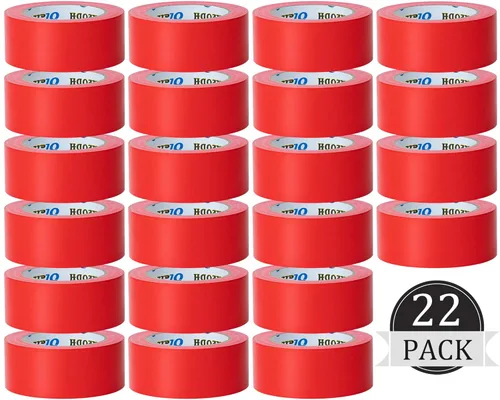Miniatura 10 de Oleitodh Paquete de 22 rollos de cinta adhesiva negra a granel, 2 pulgadas resistente (total 660 yardas), cinta todo clima fuerte sin residuos, Negro