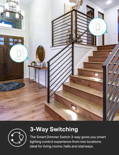 Miniatura 3 de Kasa Smart Kit de interruptor regulador de 3 vías, interruptor de luz regulable compatible con Alexa, Google Assistant y SmartThings, requiere cable