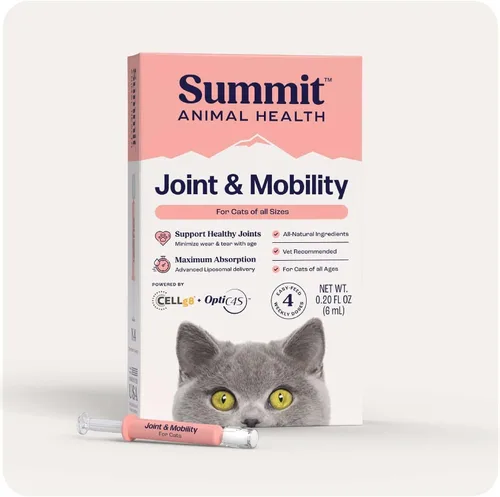 Summit Feline - Suplemento para aliviar el dolor para la inflamación de cadera y articulaciones, vitamina para gatos, cronroitina natural con