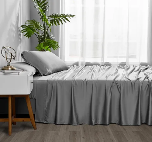 Miniatura 7 de ACCURATEX Sábanas refrescantes tamaño King: viscosa hecha de bambú, juego de sábanas frescas y sedosas para cama tamaño King, sábanas súper suaves