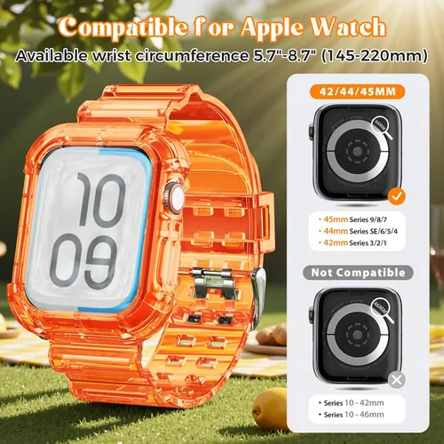 Miniatura 5 de NotoCity - Bandas transparentes para Apple Watch de 38 mm, 40 mm, 41 mm con estuche protector resistente transparente, compatible con Series 9, 8