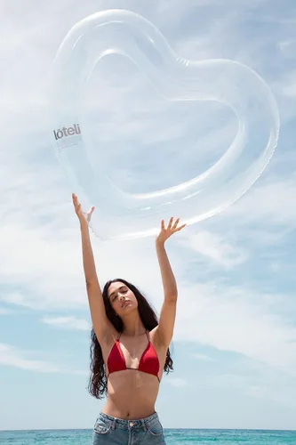 Miniatura 6 de LOTELI - Flotadores de piscina con forma de corazón originales para adultos, más gruesos y fuertes, flotadores inflables grandes para fiestas