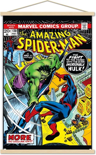 Trends International Marvel Comics - Póster de pared Amazing Spider-Man #120, 22.375 x 34 pulgadas, paquete de impresión premium y colgador de